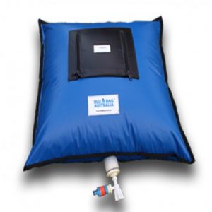 a filled 40L water bladder with nozzle